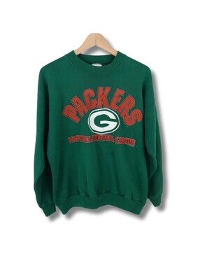Vintage Green Bay Packers Sweatshirt Green Hanes Size M 1996